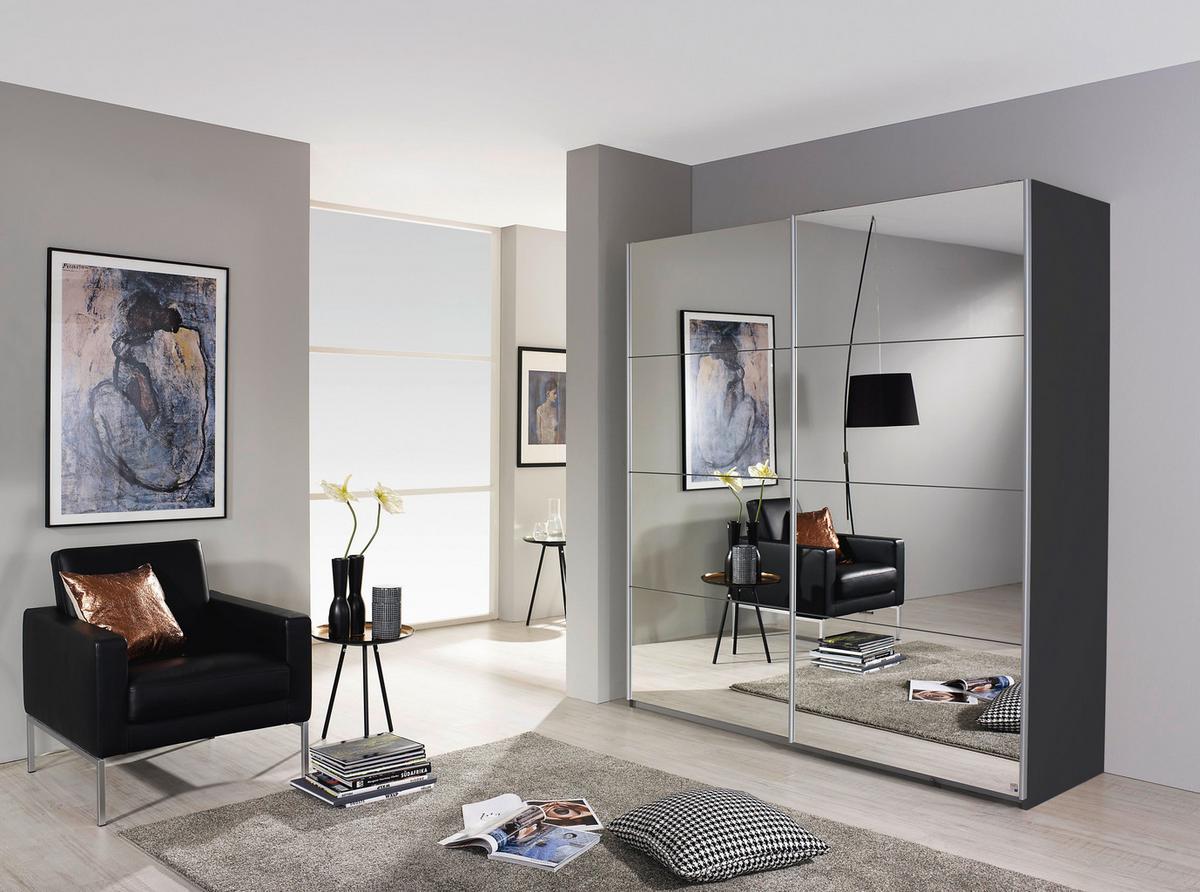 Schwebetürenschrank Subito - Silberfarben/Graphitfarben, MODERN, Holzwerkstoff (181/197/61cm) - Rauch Möbel