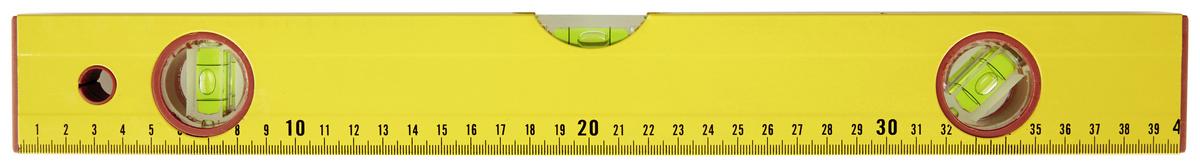 Wasserwaage Falko L: 40 Cm, 3 Libellen, Mit Aufhängeloch - Gelb, KONVENTIONELL, Metall (40cm)