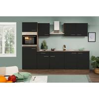 Küchenzeile ohne Geräte B: 270 cm Schwarz/Eiche Dekor - Eichefarben/Schwarz, Basics, Holzwerkstoff (270/205/60cm) - Respekta