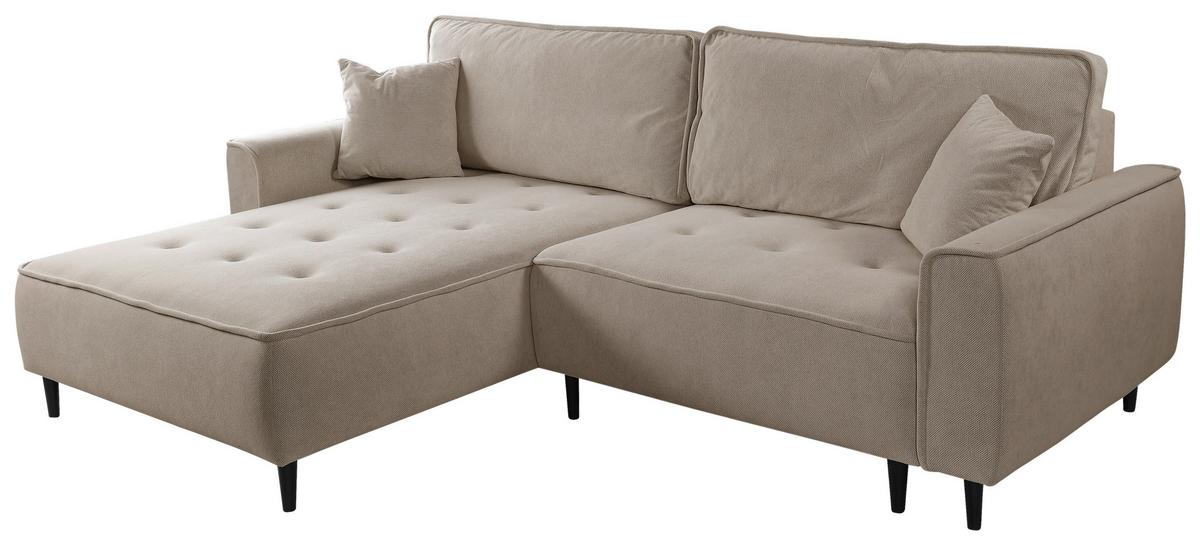 Ecksofa Blues Cappuccino/Schwarz, 183 cm - Schwarz/Cappuccino, Design, Textil (183/263cm) - MID.YOU