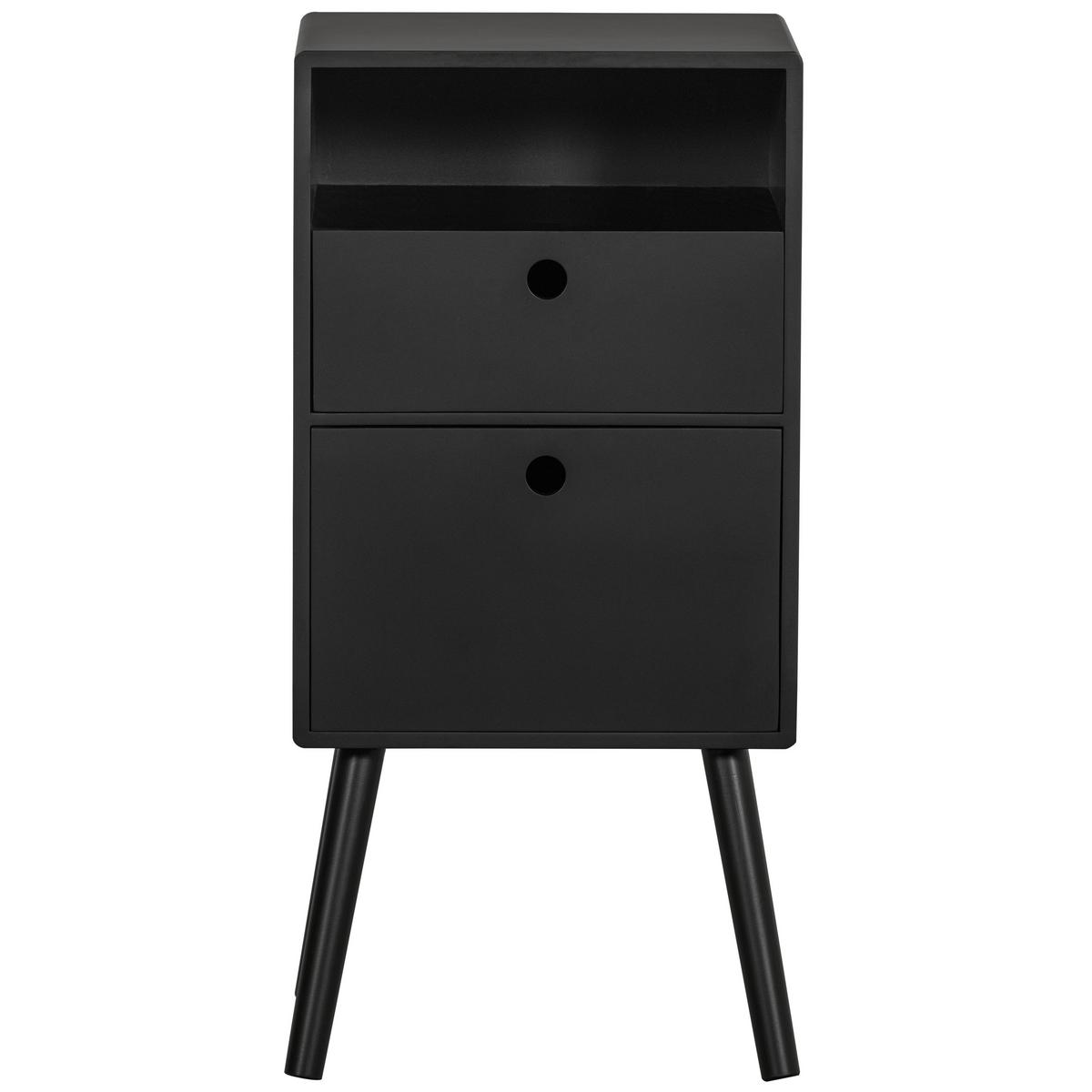 Nachttisch Ozzy, Schwarz B: 36 Cm - Schwarz, Design, Holzwerkstoff (36/30/75cm) - Livetastic