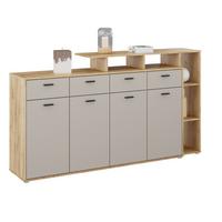 KOMODA TOM 4 - barvy dubu/černá, Moderní, dřevo/plast (190/105/40cm)