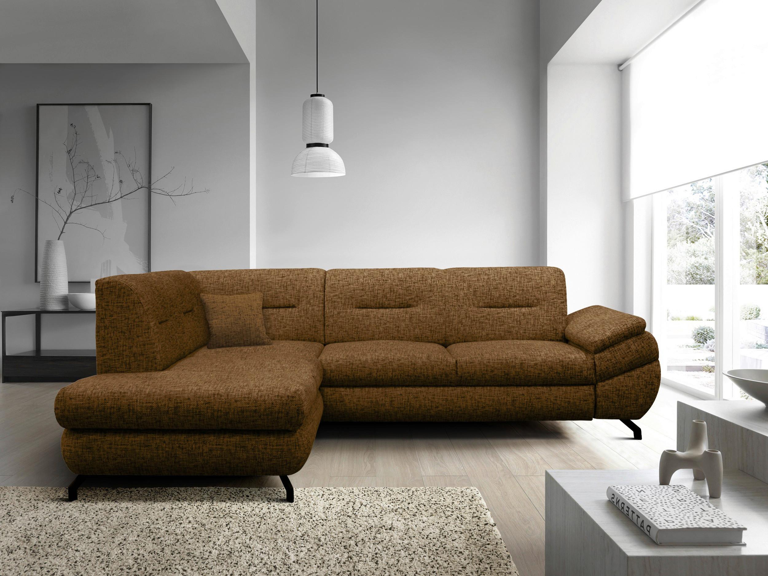 Ecksofa Imo Braun 201x274 cm - Schwarz/Braun, Design, Textil (201/274cm) - MID.YOU
