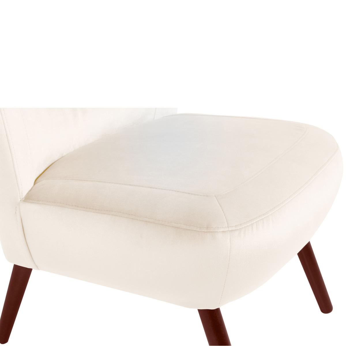 Polstersessel Sari Samt Creme - Nussbaumfarben/Creme, Design, Textil (70/86/69cm) - Max Winzer