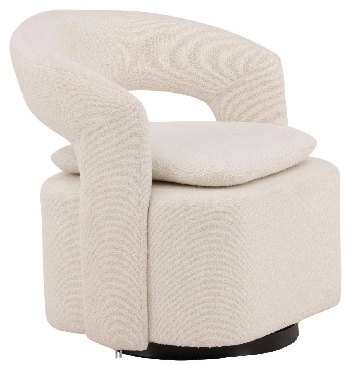 Sessel Laurel - Weiß, Design, Textil/Metall (69/75/72cm) - Livetastic