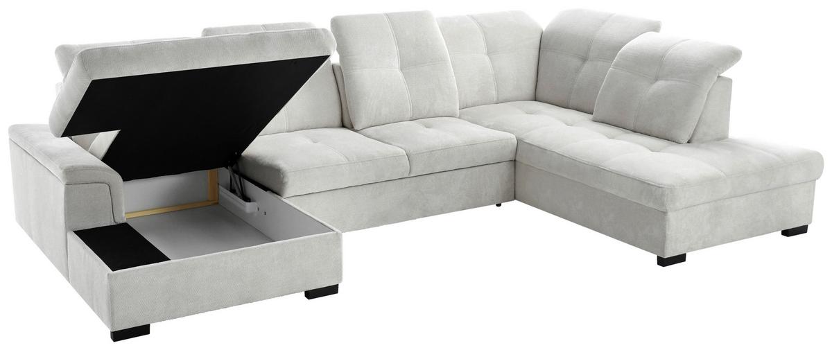 Sarokkanapé Prada - szürkésbarna, Modern, textil (176/358/230cm)