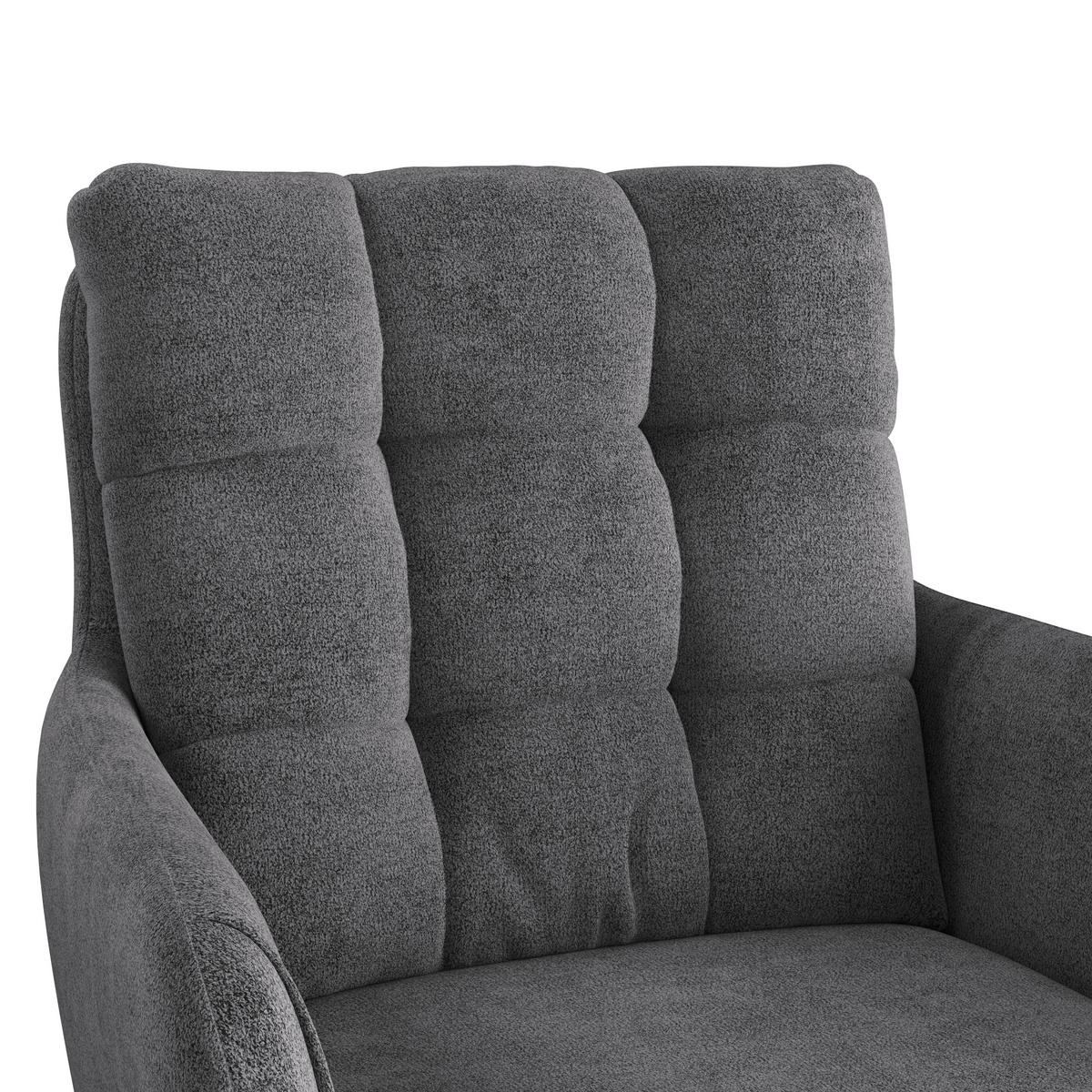 Armlehnstuhl Susan Dunkelgrau Schwarz/Sitzfläche 360°drehbar - Dunkelgrau/Schwarz, KONVENTIONELL, Holz/Textil (59/90/66cm)