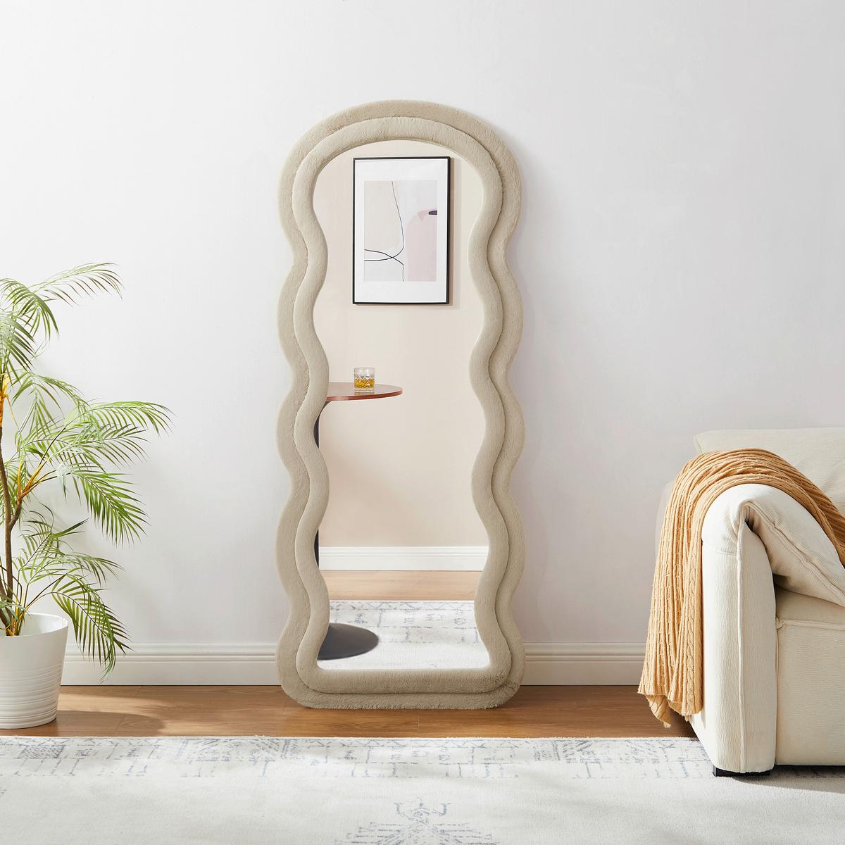 Standspiegel Champagner B: 70 cm - Champagner, Design, Glas/Holzwerkstoff (70/170/3cm) - Livetastic