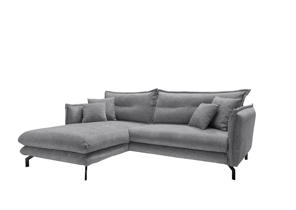 Ecksofa Lava - Schwarz/Grau, Design, Textil (180/255cm) - Livetastic