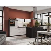 Küchenzeile Premium mit Geräte 310 cm Grau/Weiß + Kochinsel - Weiß/Grau, Basics, Holzwerkstoff (310/160cm) - Respekta