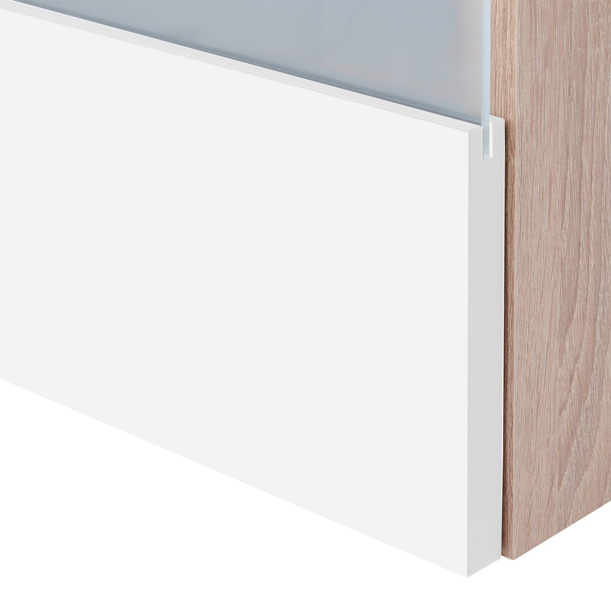 Küchenzeile Economy mit Geräten 310 cm Weiß/Eiche Dekor Modern - Eichefarben/Weiß, Basics, Holzwerkstoff (310cm) - Respekta