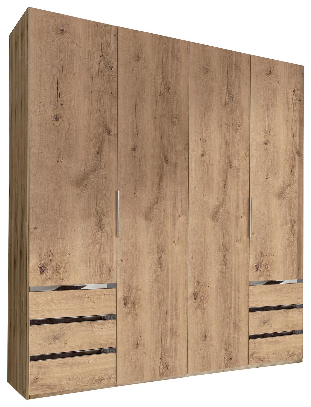 Drehtürenschrank mit Laden 200cm Level 36a, Eiche Dekor - Plankeneiche/Eichefarben, MODERN, Holzwerkstoff (200/216/58cm) - MID.YOU