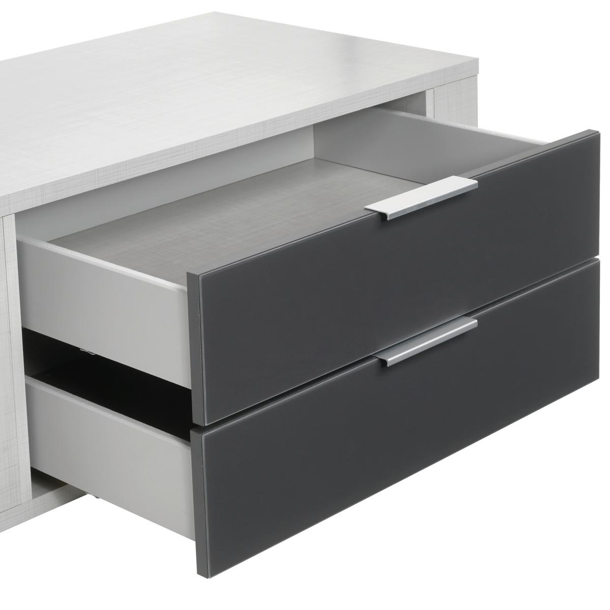 Schubkasteneinsatz Schubkasteneinsatz Fresh - Grau, MODERN, Glas/Holzwerkstoff (96/35/50cm) - MID.YOU
