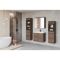 Badmöbel-Set 5-teilig Madrit 120,4cm, Villa Nussbaum - Nussbaumfarben/Weiß, LIFESTYLE, Glas/Keramik (120cm) - P & B