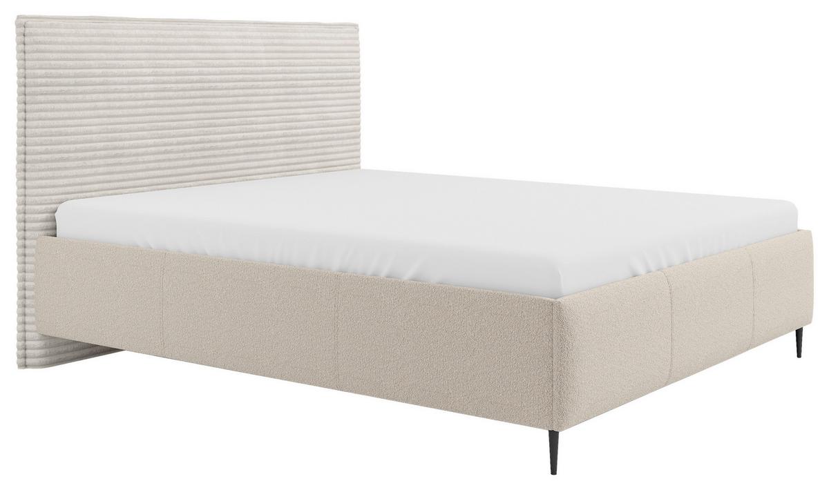 Polsterbett Astrid Naturfarben 160x200 cm - Schwarz/Naturfarben, MODERN, Holz/Holzwerkstoff (160/200cm) - MID.YOU