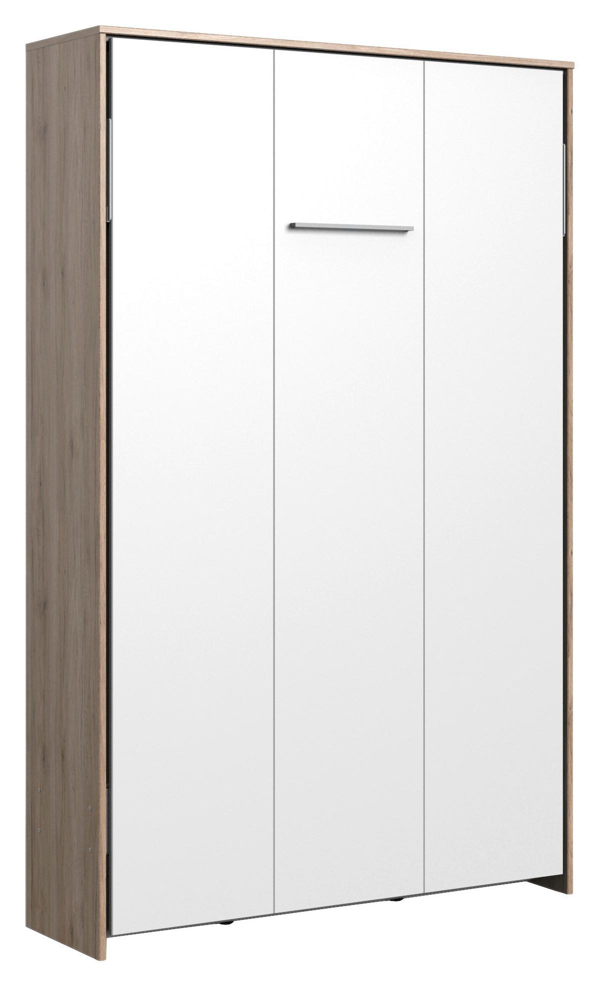 Schrankbett Juist - Eichefarben/Weiß, KONVENTIONELL, Holz/Holzwerkstoff (120/200cm) - MID.YOU