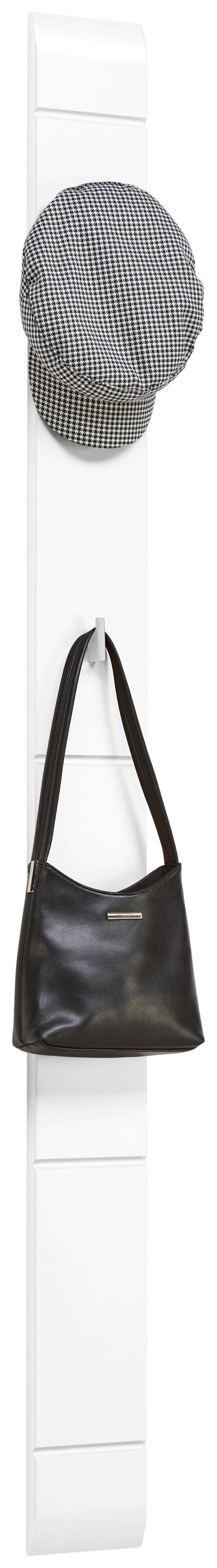 Garderobenpaneel Auris Weiß B: 13 cm Mit 2 Haken - Weiß, MODERN (13/162,2/1,9cm) - Luca Bessoni