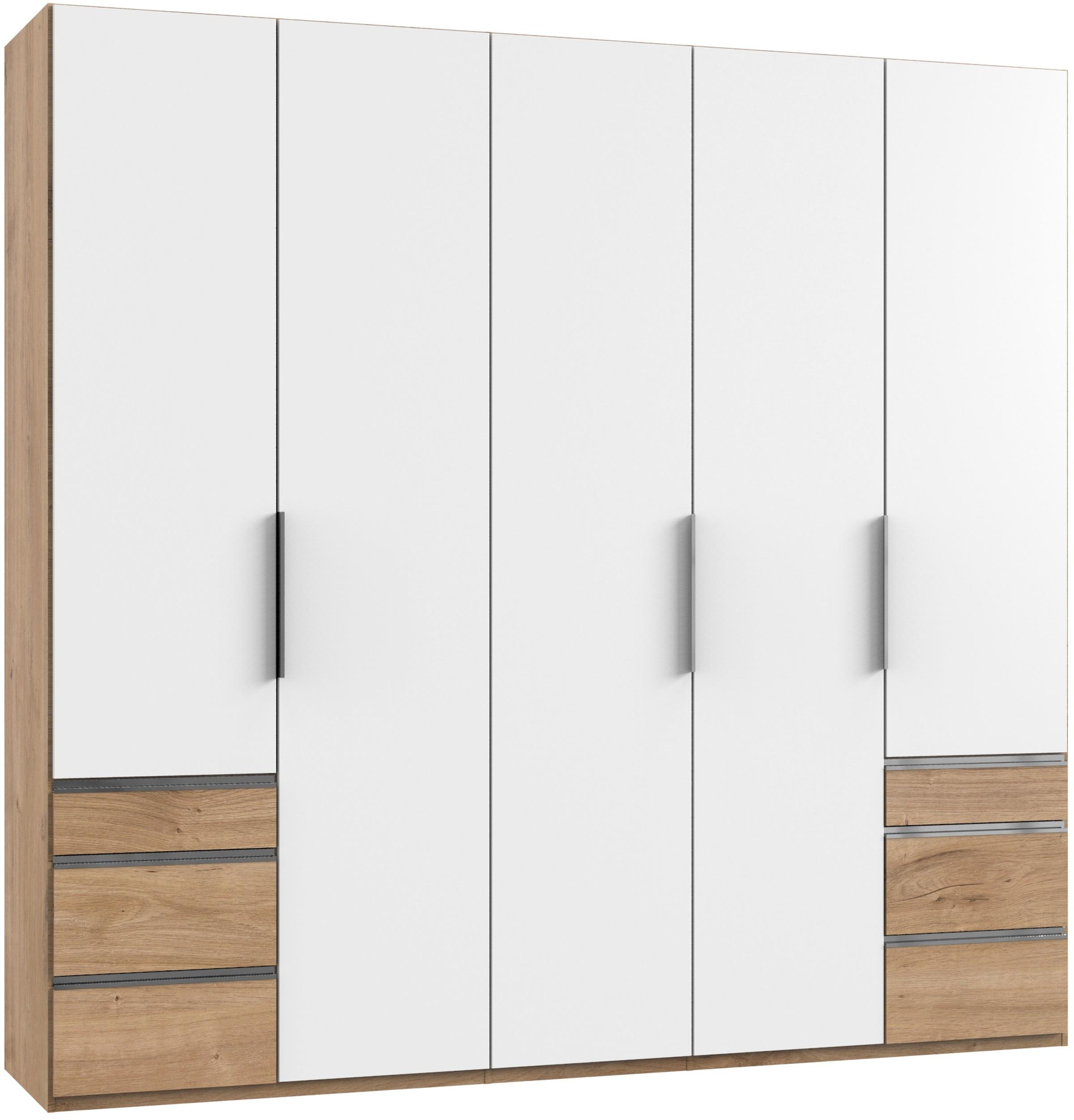 Drehtürenschrank Mit Laden B: 250 Cm Level, Weiß/eiche Dekor - Eichefarben/Weiß, MODERN, Holzwerkstoff (250/236/58cm) - MID.YOU