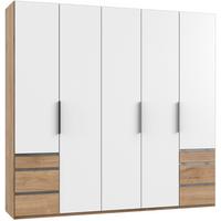 Drehtürenschrank Mit Laden B: 250 Cm Level, Weiß/eiche Dekor - Eichefarben/Weiß, MODERN, Holzwerkstoff (250/236/58cm) - MID.YOU
