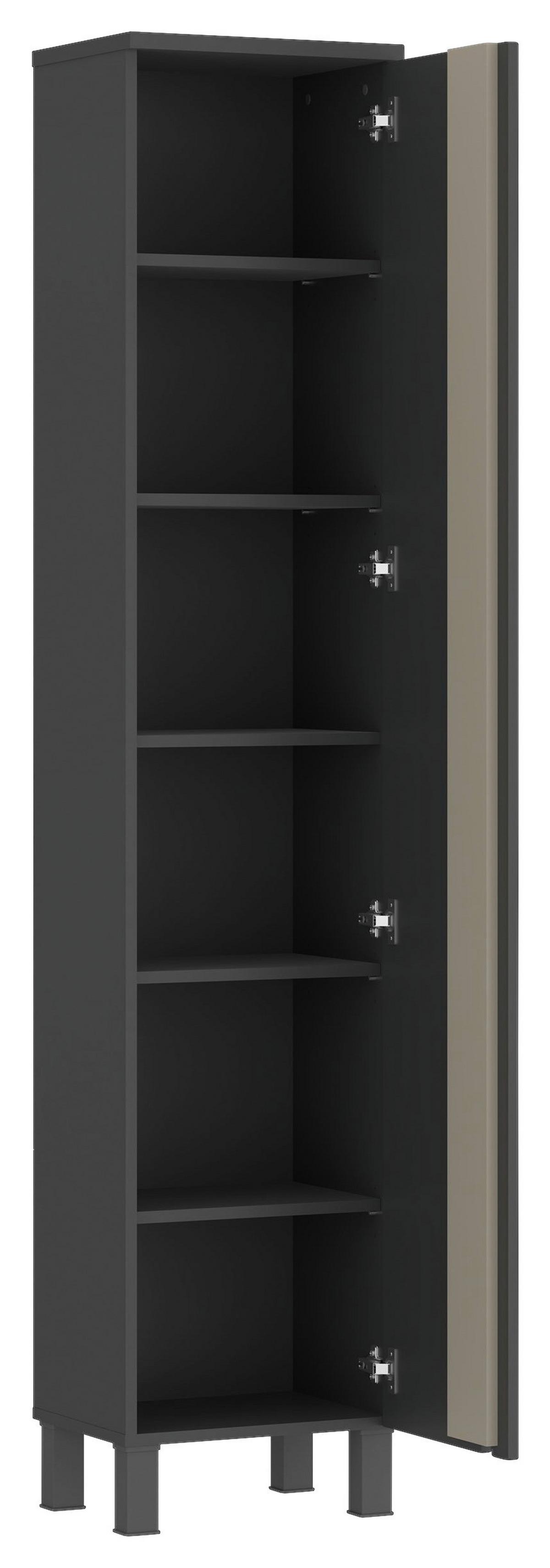 Hochschrank Manhattan Man Ls1 - Anthrazit/Grau, MODERN, Holzwerkstoff (40/200/35,3cm) - Luca Bessoni