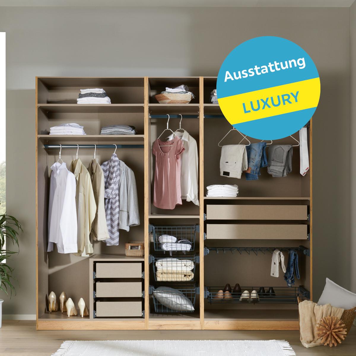 Offener Kleiderschrank Mit Laden 227,8 cm Unit Weiß - Weiß, MODERN, Holzwerkstoff (227,8/210/56,5cm) - Ondega