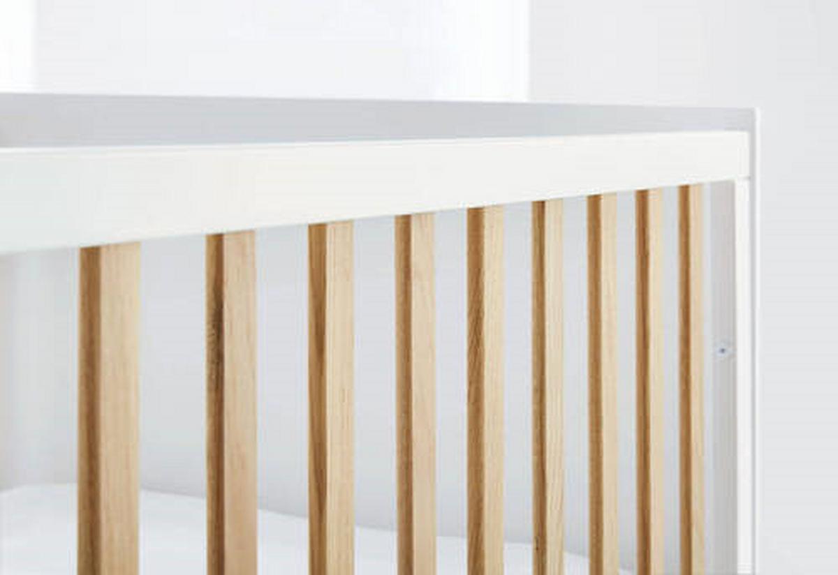 Gitterbett 113420 Pan - Eichefarben/Weiß, Design, Holz/Holzwerkstoff (145/75/93cm) - Pinolino