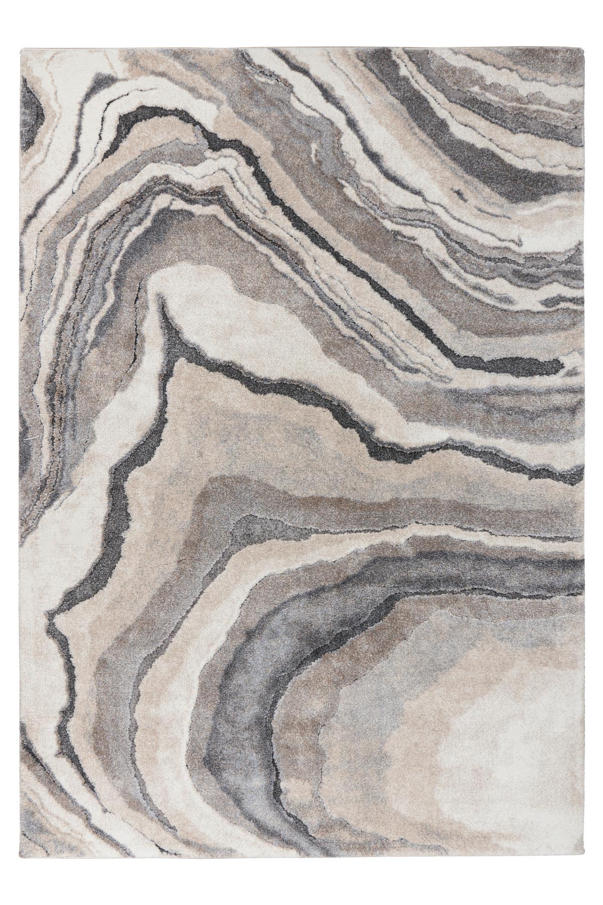 Webteppich My Bologna 461 Grey 140 X 200 - Creme/Grau, KONVENTIONELL, Kunststoff/Textil (140/200cm) - Obsession