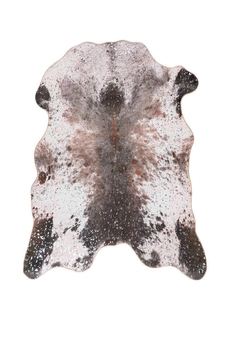 Kunstfell Western Silber/braun 130x170 Cm, Rinderfelloptik