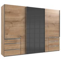 Schwebetürenschrank B: 300 Cm Level Grau/eichefarben Dekor - Eichefarben/Grau, MODERN, Holzwerkstoff (300/216/65cm) - MID.YOU