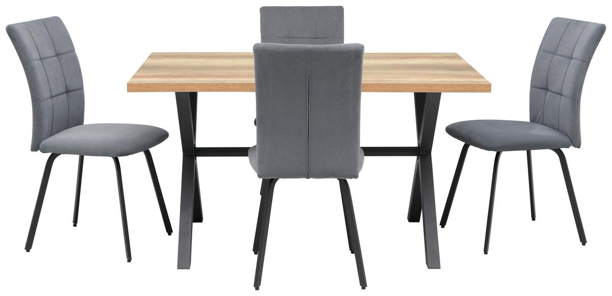 Étkezőasztal Bonny T - tölgyfa színű/antracit, Konventionell, faalapú anyag/fém (140/75/90cm)