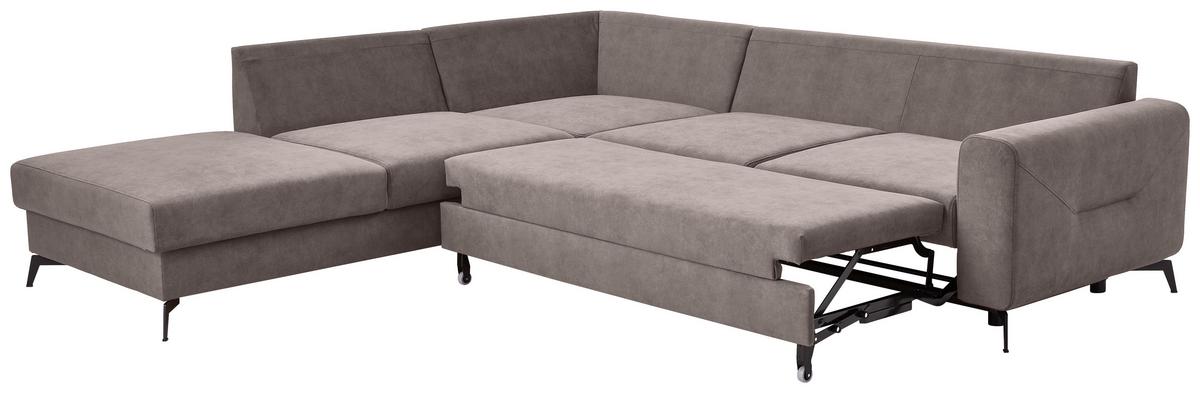 Sedací souprava ADESSO, levá, šedobéžová barva - černá/šedobéžová, Konvenční, kov/textil (257/275cm) - MID.YOU