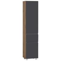 Hochschrank Varese B: 40 Cm Grau/eiche Wotan - Eiche Wotan/Grau, MODERN, Holzwerkstoff (40/180/35cm) - Held