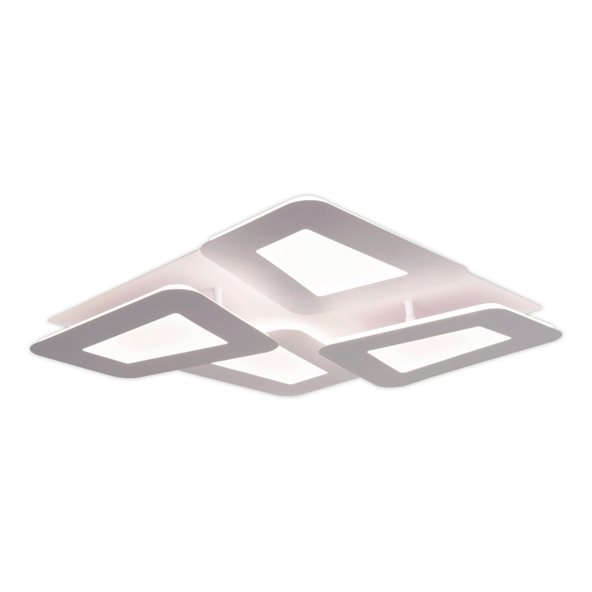 LED-Deckenleuchte 1411123 Simen - Weiß, Design, Kunststoff/Metall (50/50/7,5cm) - Näve