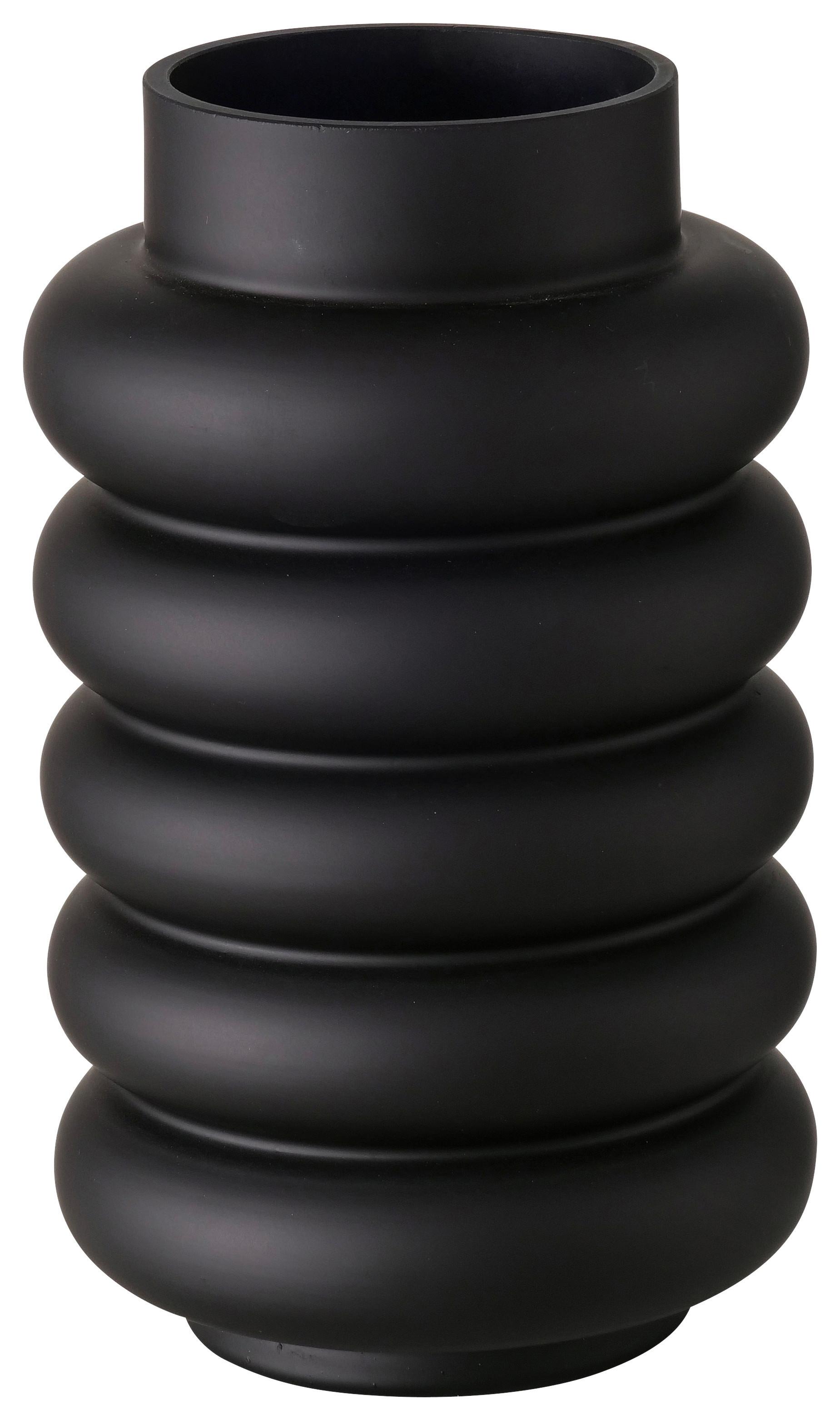 Váza Ribbo, V: ca. 20cm - černá, Moderní, sklo (15/25cm) - Premium Living