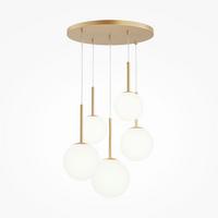 Pendelleuchte Basic Form - Goldfarben/Weiß, Trend, Glas/Metall (58/180/58cm) - MAYTONI