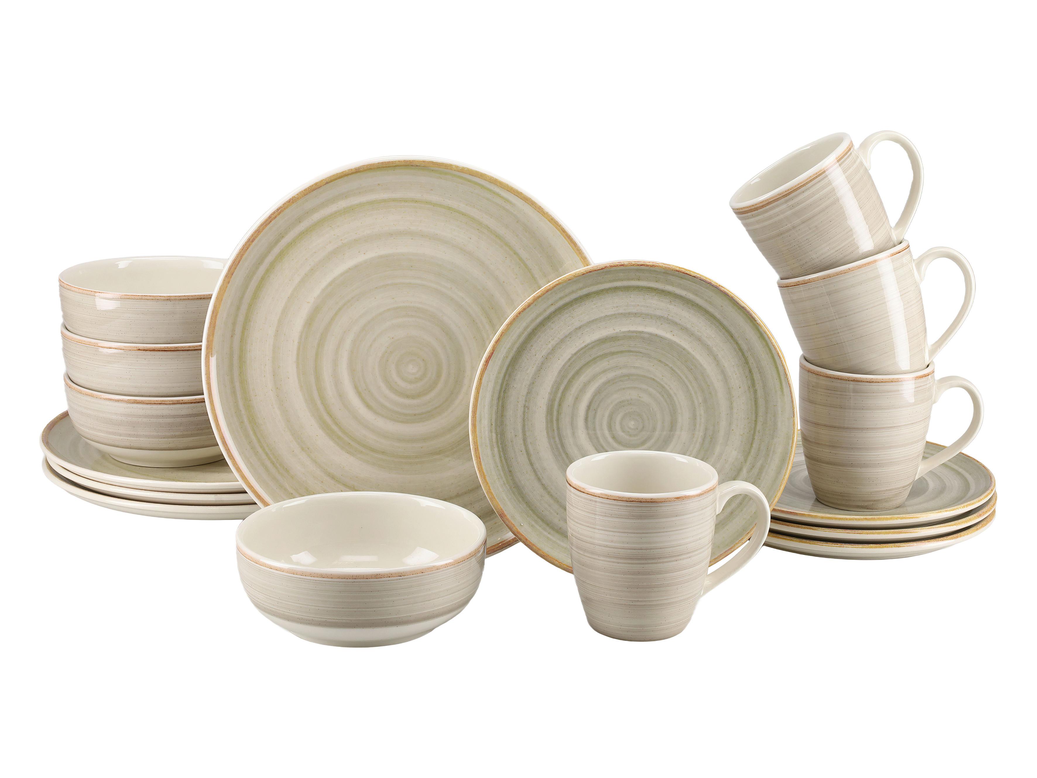 Kombiservice Caoba Steingut Creme/Sandfarben 16 -Teilig. - Sandfarben/Creme, Basics, Keramik - Creatable