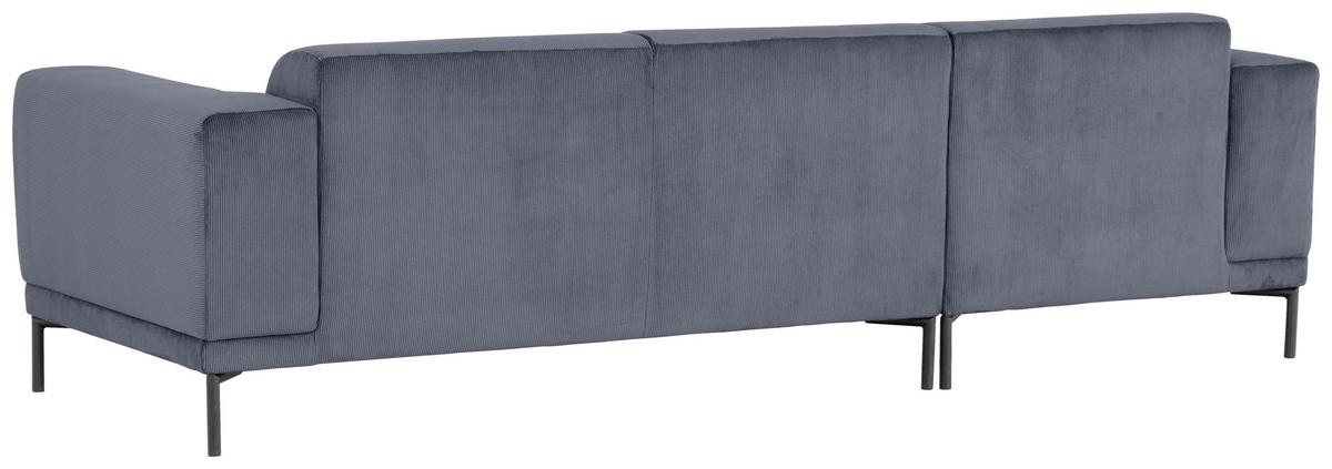 Ecksofa Erno Graublau S: 262 cm - Graublau/Schwarz, Design, Textil (262/183cm) - MID.YOU