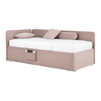 Posteľ Remi s bočnicami 90x200, poťah ružový - pink/prírodná farba, Konventionell, drevo/textil (90/200cm)