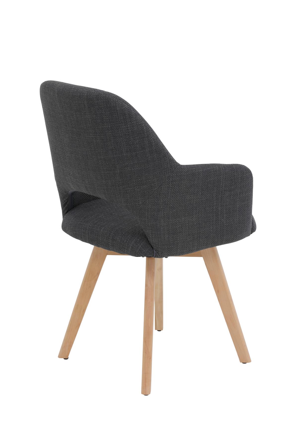 SESSELSET STADE S 2ER-SET - Anthrazit/Buchefarben, MODERN, Holz/Textil (57/88/61cm) - P & B