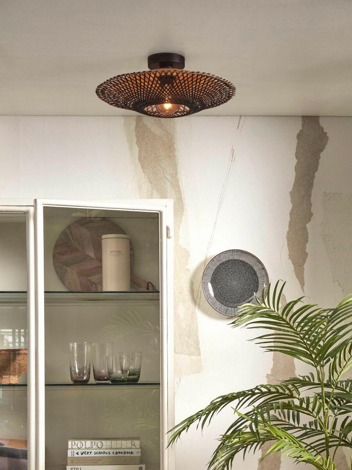 Hängeleuchte Kalimantan Naturfarben/schwarz D: 44 Cm - Schwarz/Naturfarben, Trend (44/12cm) - Good & Mojo