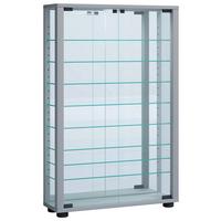 VITRINE Lumo Silberfarben B: 59 cm - Silberfarben/Schwarz, MODERN, Glas/Holzwerkstoff (59/91,3/18cm) - MID.YOU