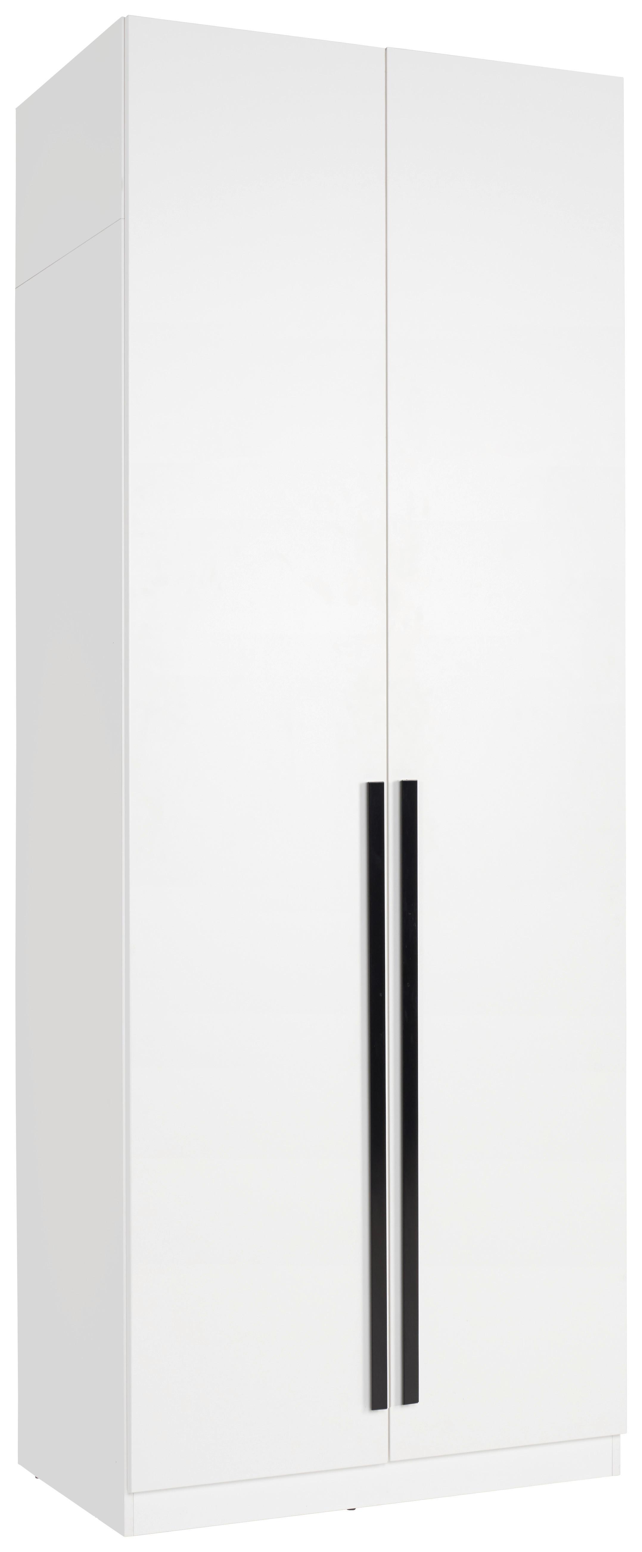 Drehtürenschrank mit Soft-Close 91cm Unit Weiß - Weiß, MODERN, Holzwerkstoff (91,1/242,2/58,3cm) - Ondega