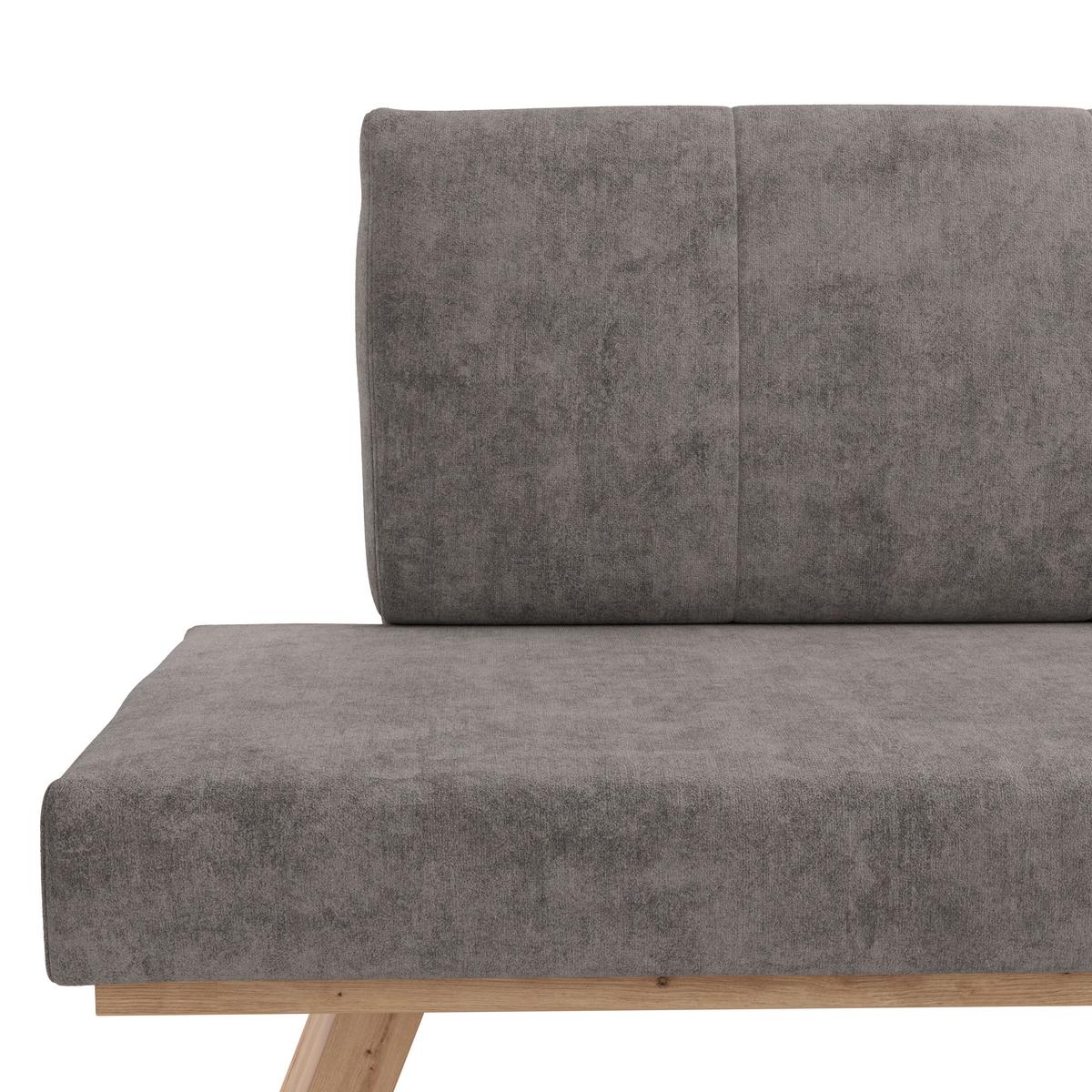 Eckbank Emma Ii Webstoff Grau, B: 160 Cm - Eichefarben/Grau, KONVENTIONELL, Holzwerkstoff/Textil (160/140cm)