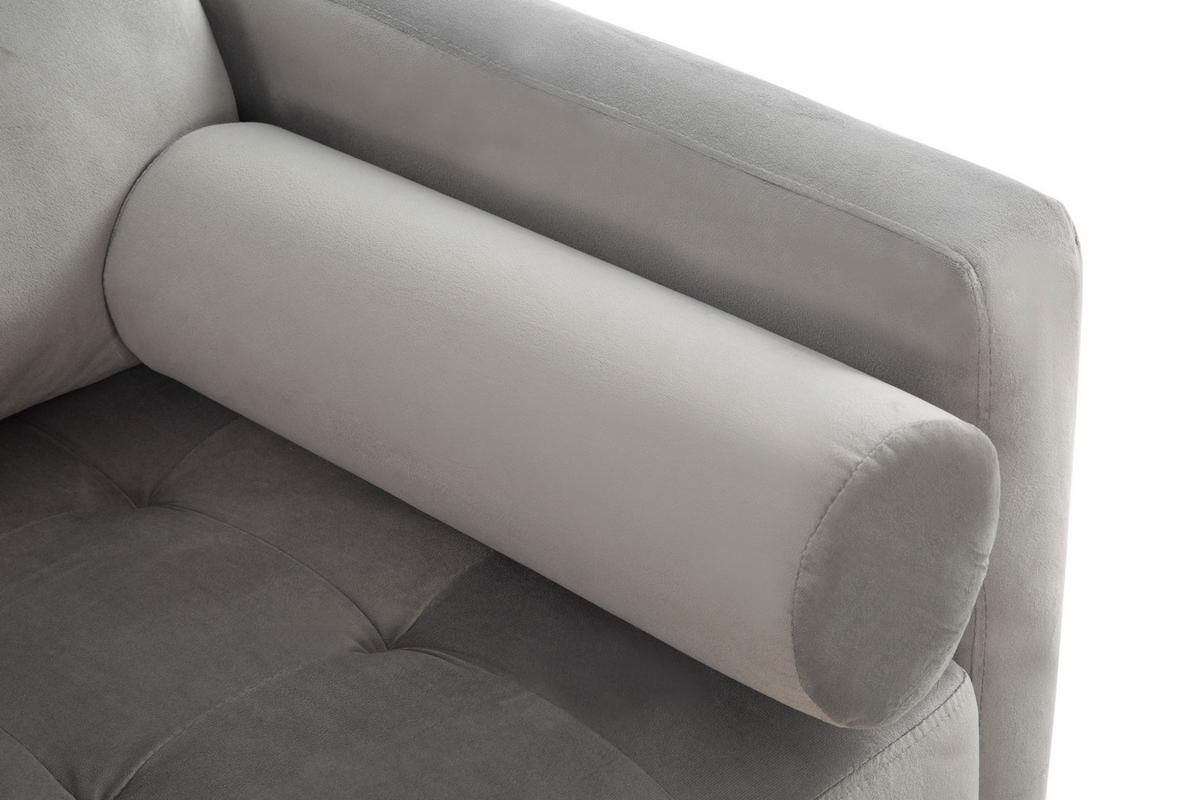 3-Sitzer-Sofa Janina Samt Grau - Schwarz/Grau, MODERN, Textil (211/88/89cm) - P & B