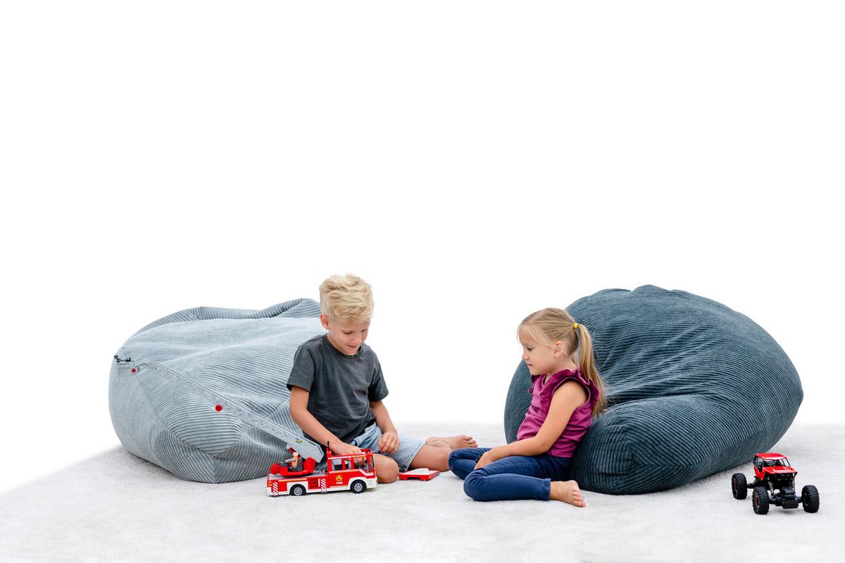 Sitzsack Buzzi Grau/Hellgrau Indoor - Hellgrau, Basics, Textil (120/85/85cm) - Ondega