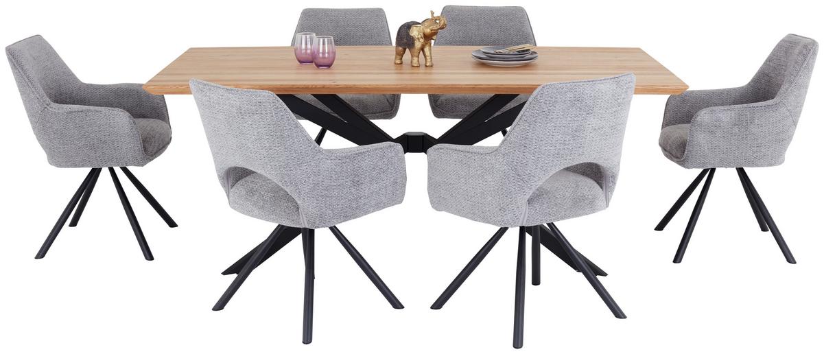 Esstisch Woodstyle Giga-S T 1002720/tss - Wildeiche/Schwarz, MODERN, Holz/Metall (200/77/100cm)