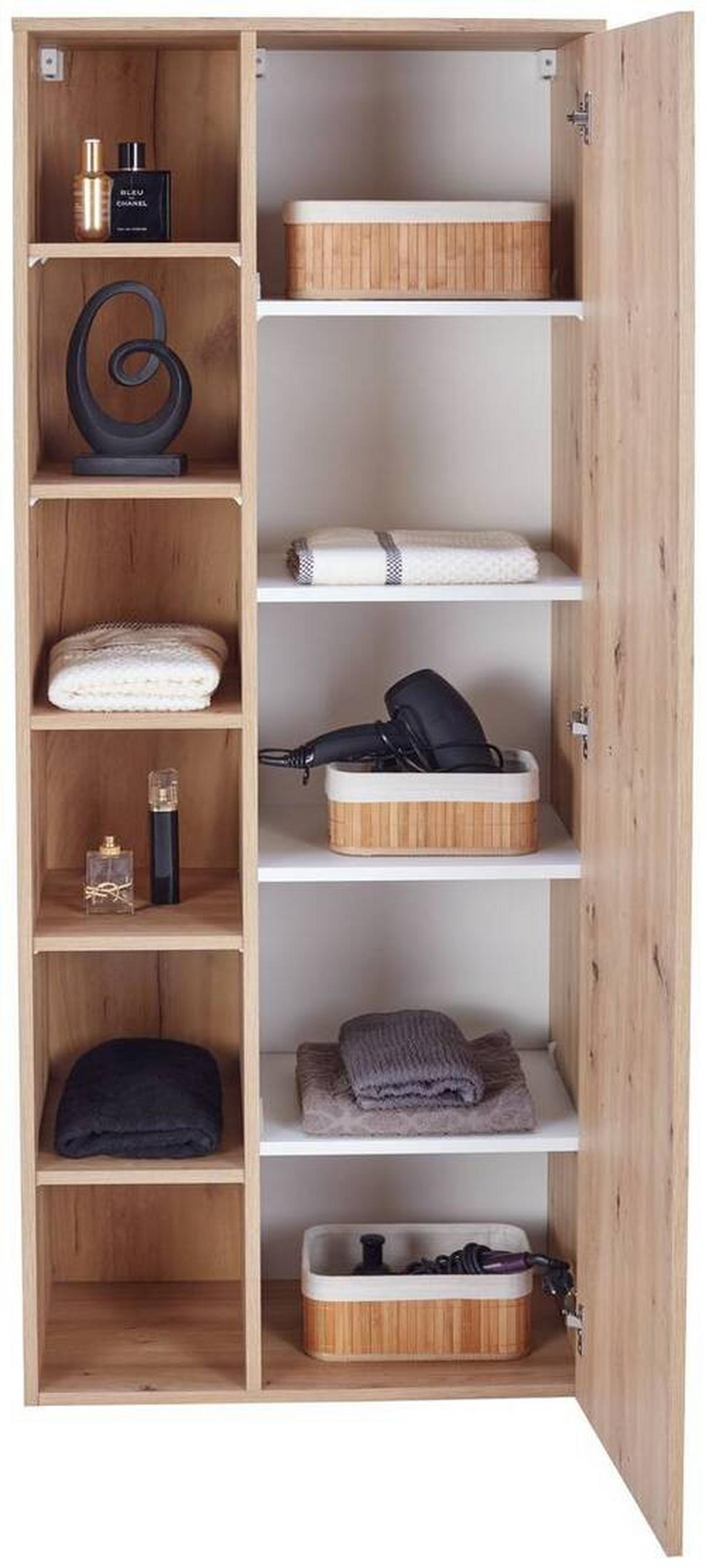 Badezimmer Hochschrank Fresh BxH 65/168,5 cm, Dekor Eiche - Eiche Artisan, KONVENTIONELL, Holzwerkstoff (65/168,5/38,5cm) - Ondega