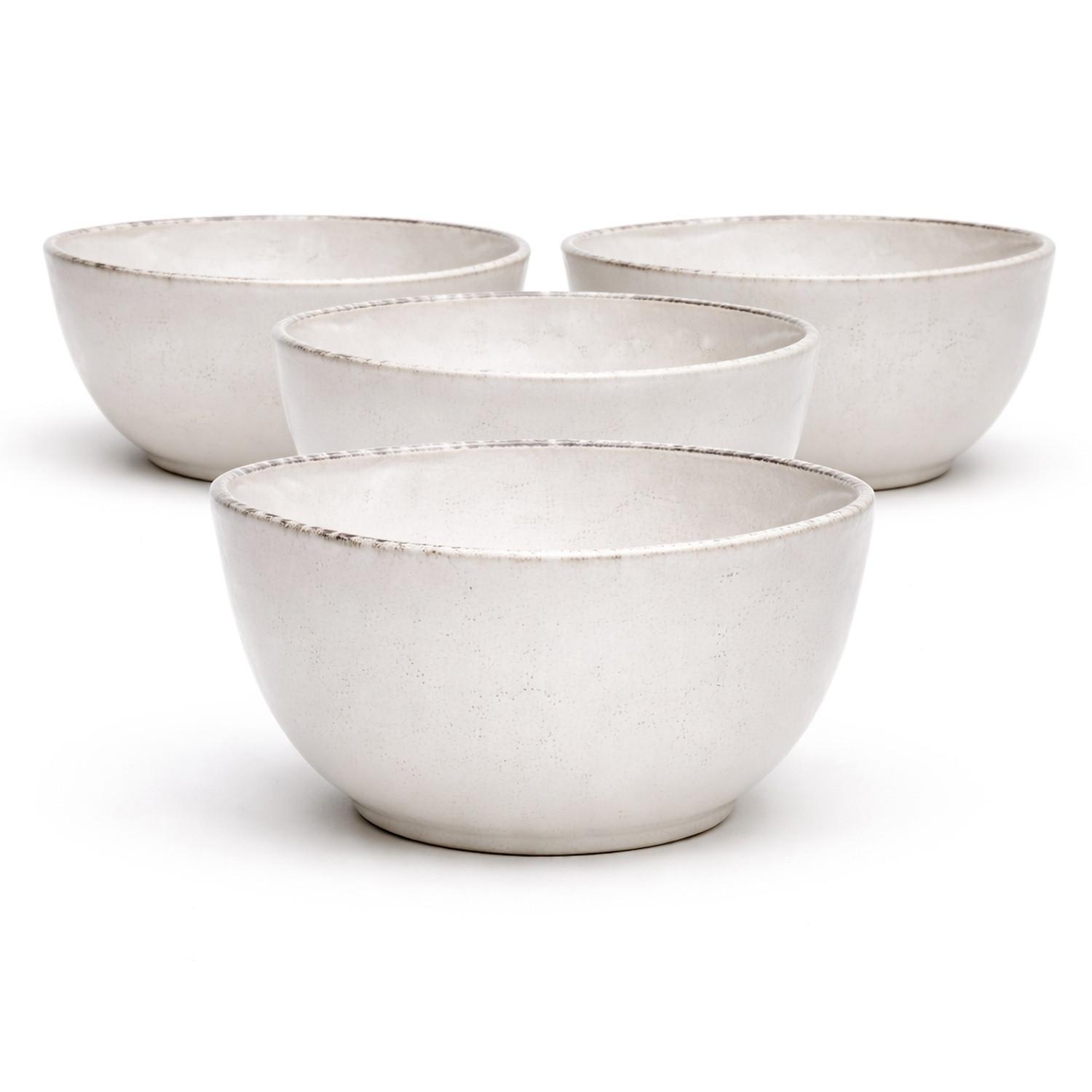 Schüsselset, 4-Teilig Steinzeug, Creme