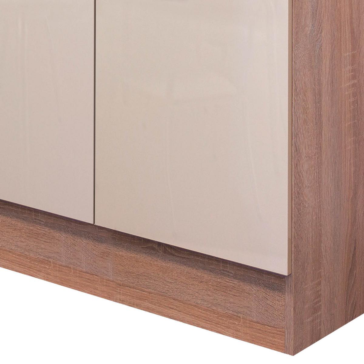 Küchenunterschrank Nepal 80 cm Kaschmir/Eiche Dekor 2-Türig - Kaschmir/Sonoma Eiche, MODERN, Holzwerkstoff (80/86/60cm) - FlexWell
