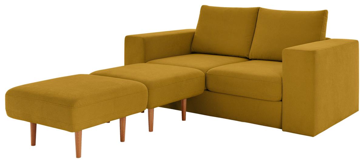 3-sitzer-sofa Looks V-1 - Eichefarben/Gelb, Design, Textil (212/96/107cm) - LOOKS by W.Joop